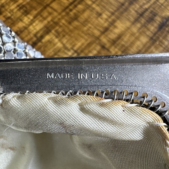 Vintage Whiting & Davis Silver Metal Mesh Chainmail Mini Purse 2897 Made In USA - Picture 7 of 9